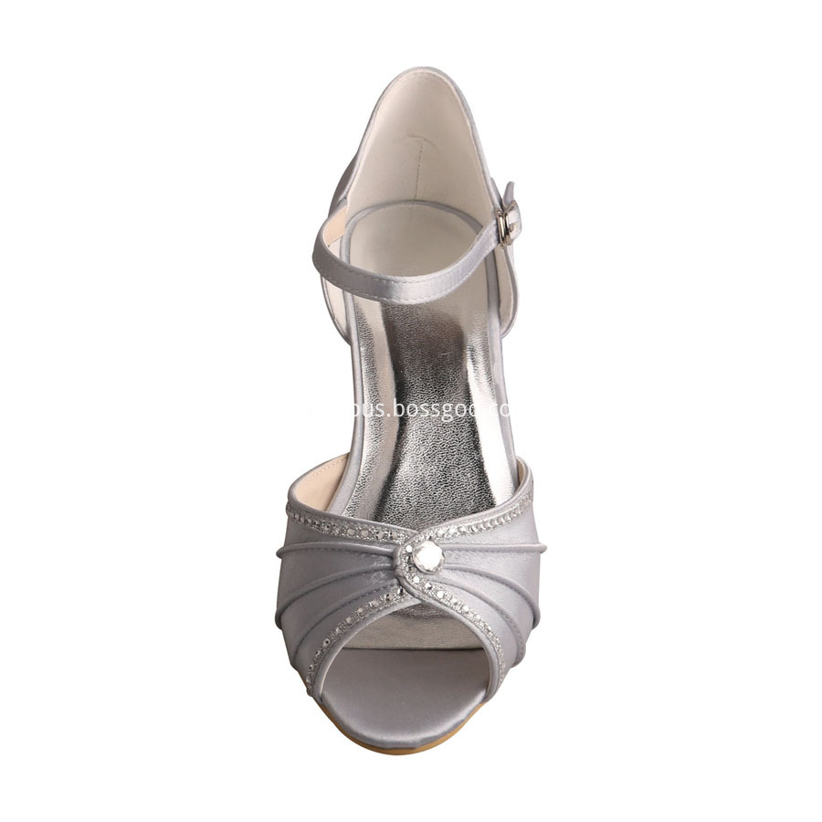 Silver Low Heel Sandals