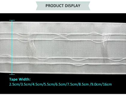 White Ripple S Fold Curtain Tape with Rings
