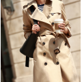 Classic Lapel Overcoat Belted Slim Trenchcoat