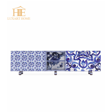 Simple Solid Wood TV Unit for Modern Living Rooms in Villas and Hotels