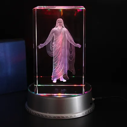 Wholesale 3D Crystal Glass Cubes for Religious Gifts