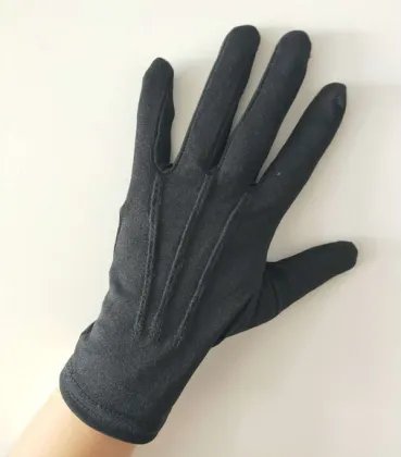 Military Parade Black Nylon Gloves