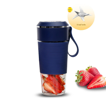 High-Quality 1200mAh Portable Fruit Juicer: 300ml Capacity, 6-Blade Blending Cup - Rechargeable and Travel-Friendly