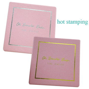 Pink Color Hot Stamping Embossing Paper Bralelet Box