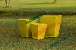 Large Yellow Glazed Indoor Plant Pots For Sale