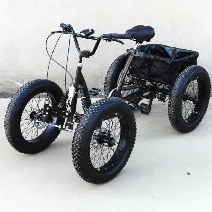 Fat tire off-road pedal quad bike