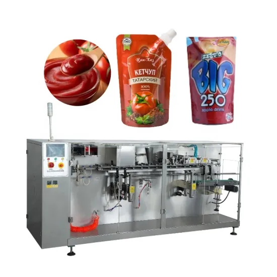 High-Speed Horizontal Spout Pouch Filling and Packing Machine for Tomato Sauce, Ketchup, Paste, and Other Liquids