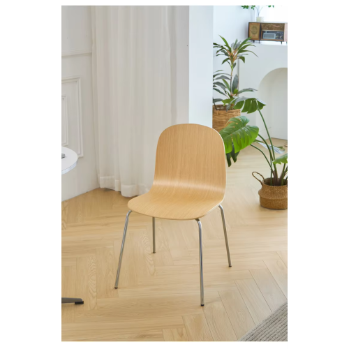 Silla de comedor de hierro nórdico con respaldo simple