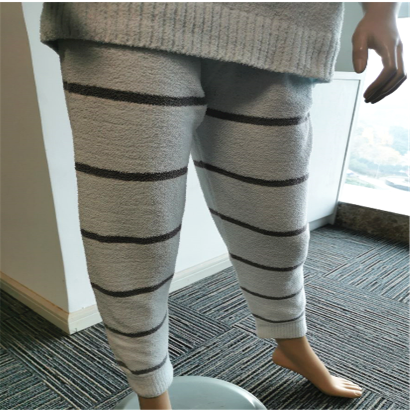 Striped Printed Ladies Indoor Flannel Pajamas Long Pant