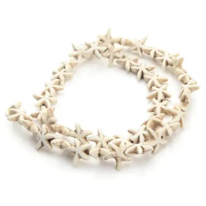 DIY 13x13mm White Turquoise Stone Seastar Beads for Girls Bracelets