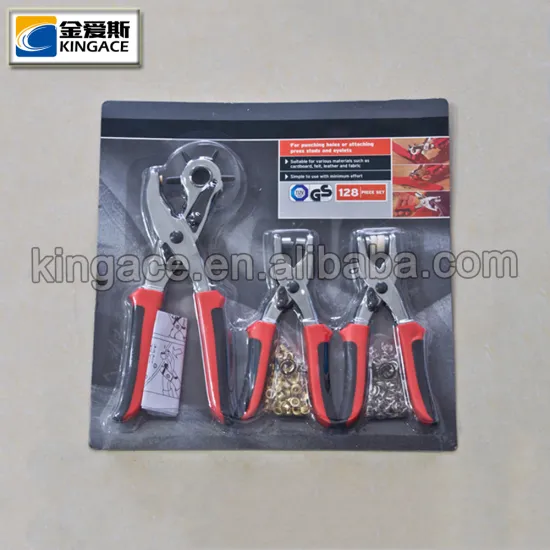 128 Pieces Hole Punch Pliers Set for Cardboard and Leather