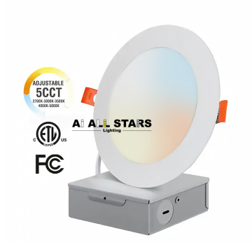 4.6 Inch Square Round Surface Recessed LED Downlights - 5CCT Dimmable LED Panel Lights