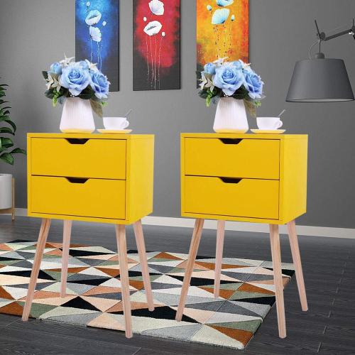 Customized Cheap Yellow Nightstands Side Table Nightstand