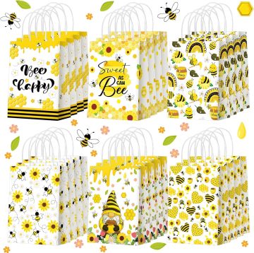 Honigbienenpapier Geschenktüte mit Griff für Partys und Feierlichkeiten