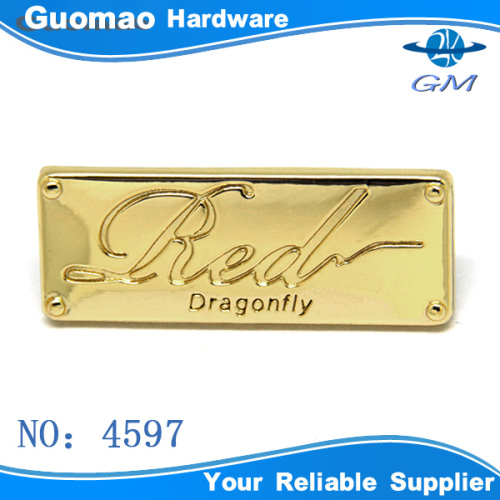 High quality customized bag logo metal plate