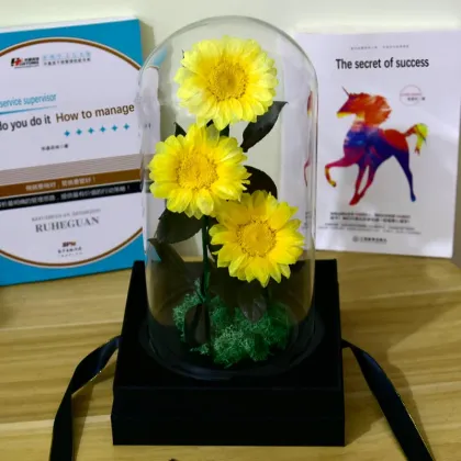 Unique Glass Dome Sunflower - Eternal Blooms Hot Sale