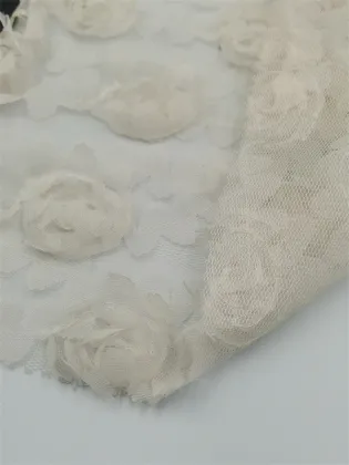 flower ribbon embroidery fabric