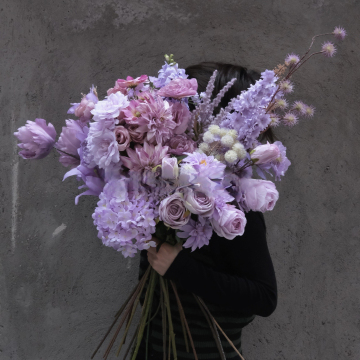 IG Hot Private Customization Advanced Allergy-Free Purple Flower Set for Wedding Party and Garden Layout