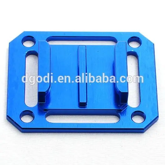 blue anodized aluminum gopro mount and mounting bracket