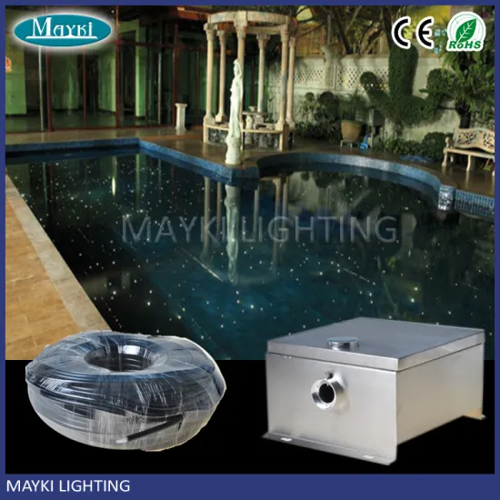 LED fiber optic lamp with PEOF 1.5mm end glow plastic cable and generator for pool pond spa