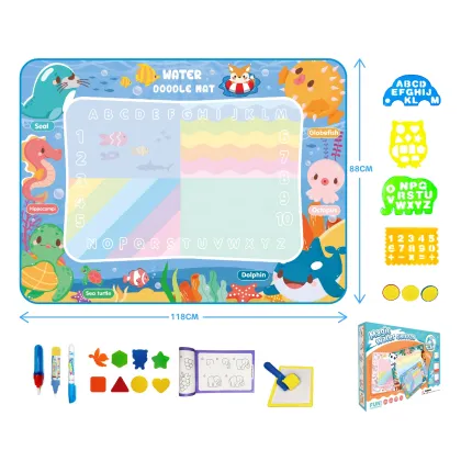 Extra Large Reusable Aqua Doodle Mat: Kids' Learning Toy, Water Painting & Unicorn Drawing Mat
