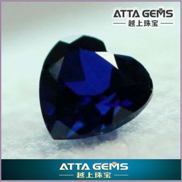 Heart cut synthetic blue corundum #34 created blue sapphire