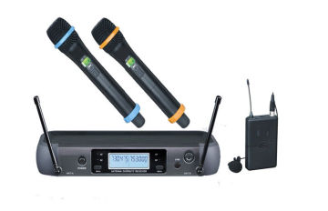 Dual Channel Uhf Wireless Microphone System For Karaoke / Ktv