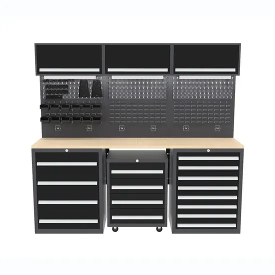 Heavy Duty Modular Garage Workbench with Lockable Tool Cabinet Drawers