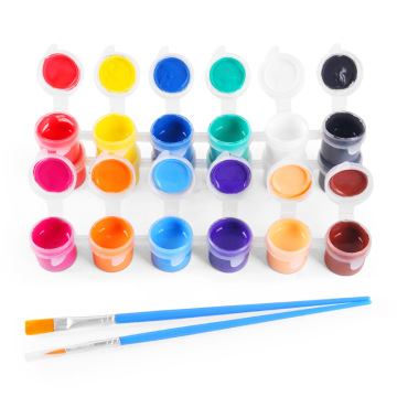 Set di vernici acriliche da 10 ml professionale - 12 colori con 2 pennelli per arte e fai -da -te