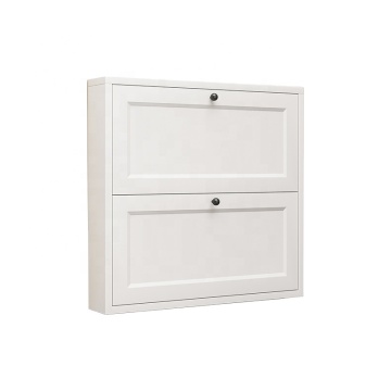 Wall-Mounted Shoe Cabinet with Flip-Drawer Storage for Entryway, Closet, Living Room, and Bedroom