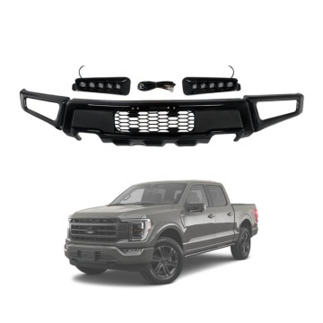 Steel Front Bumper with LED Lights for F150/F-150 Black Raptor Style 2021-2023