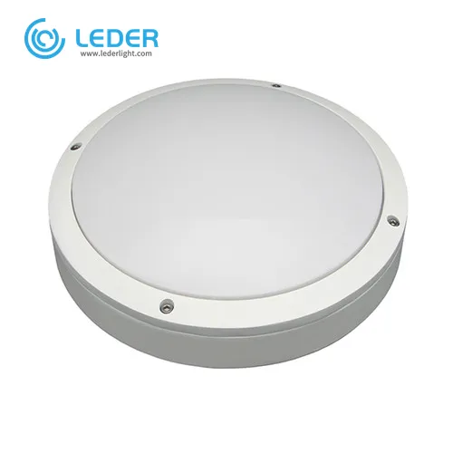 LEDER Circle White Simple LED Outdoor Wall Light