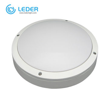 LEDER Circle White Απλό LED Φωτιστικό τοίχου εξωτερικού χώρου