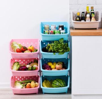 Plastic kitchen stackable basket