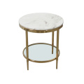 Meja kopi Marble Round With Double-Desk