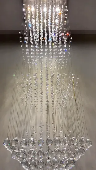 Lobby home decoration fancy popular luxury bead curtains crystal modern indoor pendant lights chandelie