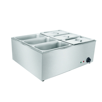 6 Pans Restaurant Equipment Bain Marie Food Warmer for Catering, Buffet, Hot Soup & Hot Food - For Sale