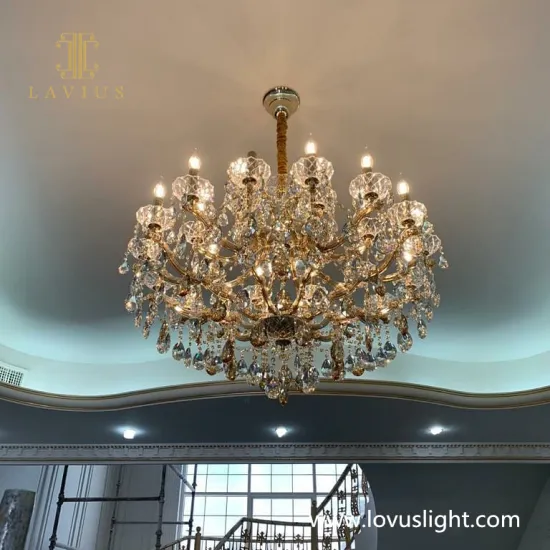 Retro luxury custom villa hotel custom crystal candle chandelier