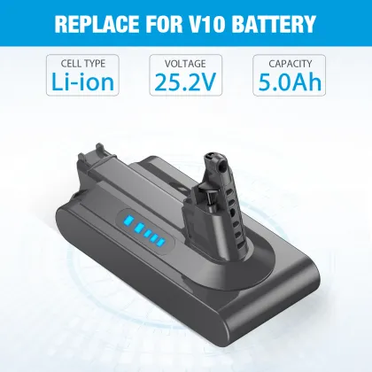 Cordless Vacuum Cleaner V10 5000mAh Rechargeable Battery for Dyson