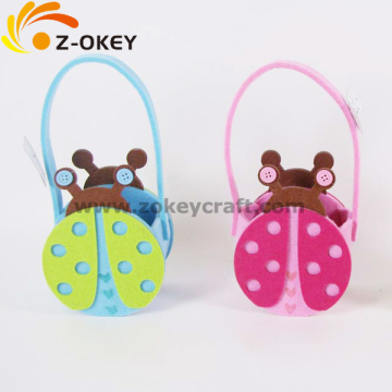 Ladybug shape felt basket decoration