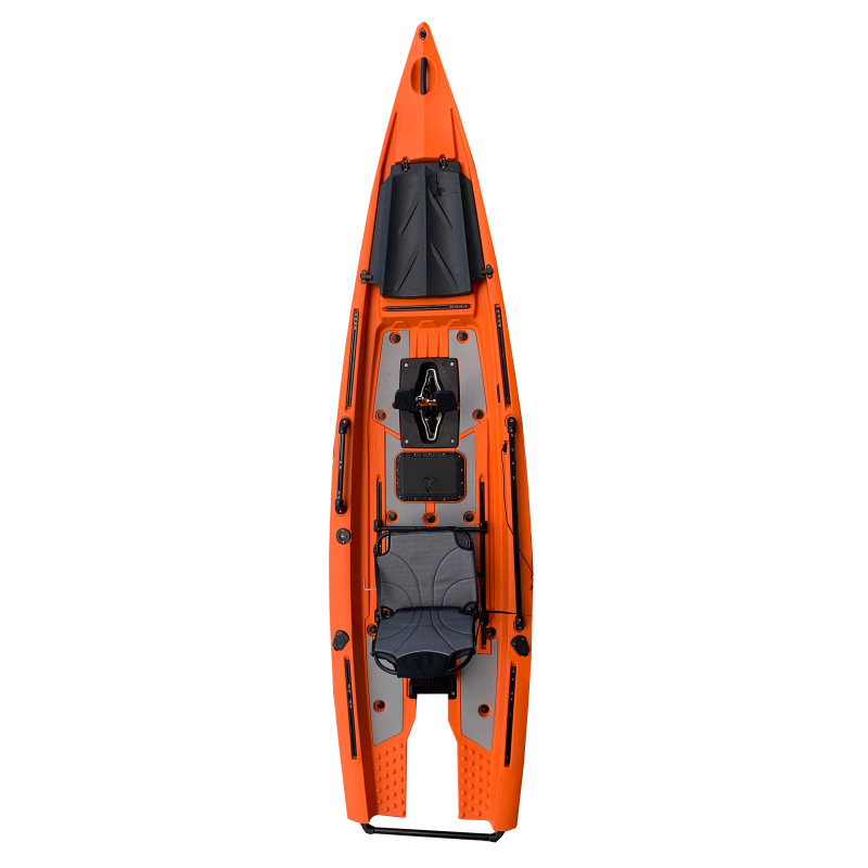 Zero Kayak Pedal Drive Solo Skiff Boats: Fishing Canoe/Kayak with Electric Motor Top Propeller Fin Pedal Drive