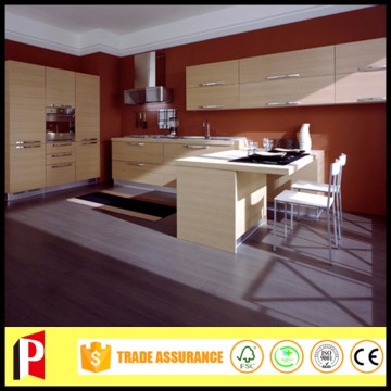 Wood veneer kitchen cabinet design melamine board on particleboard/plywood/mdf