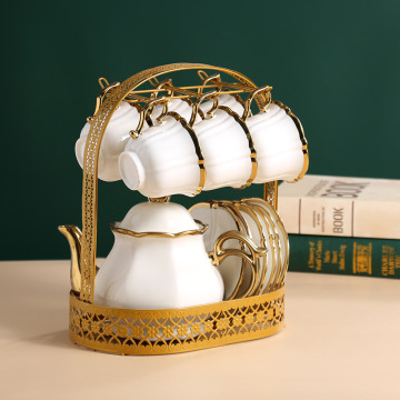Luxury Arabic Ceramic Tea and Coffee Set with Gold Accents