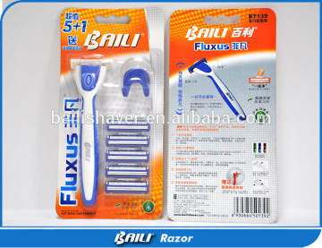 easy mans triple blade disposable shaver system blister of 1 handle with 3 free cartridges included