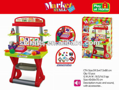 super market stall play set with accessories and cash register