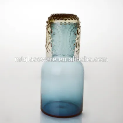 Handblown color glass carafe glass