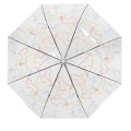 Parapluie transparent élégant à côtes droites intégrées