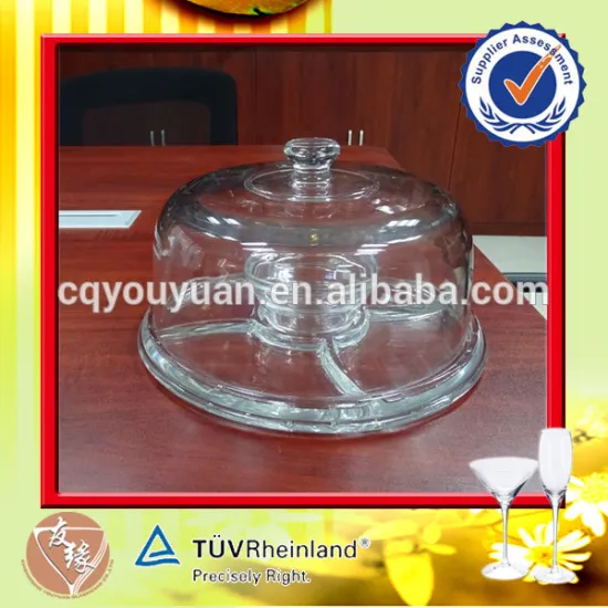 Multifunction food grade glass cake stand with cover