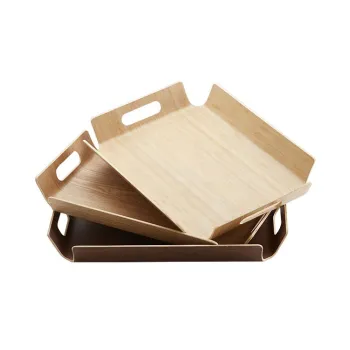 Japanese-Style Wooden Serving Trays with Handles
