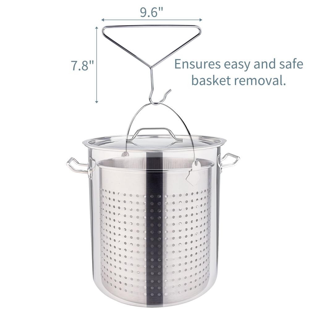 ARC Advanced Royal Champion 64-Quart Stainless Steel Stock Pot and Basket  in the Cooking Pots department at